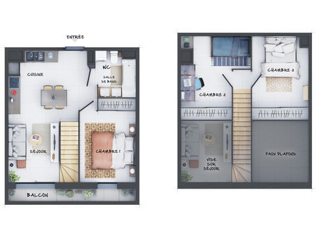 appartement garéoult 3 pièce(s) 59.37m² avec balcon de 4.01m²