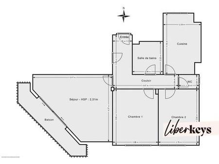 appartement de 3 pièces - 66 m² - quartier centre-ville