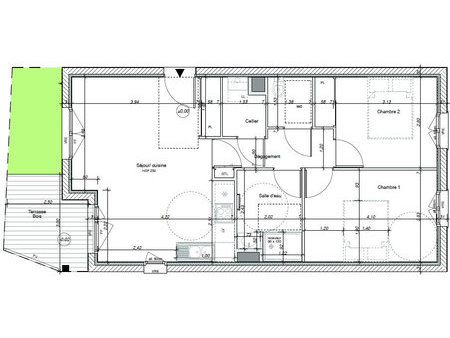appartement biscarrosse 3 pièce(s) 60.05 m2 avec terrasse et jardin