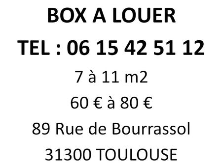 box - 7 à 11m2 – 60 à 80