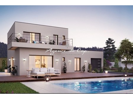 villa aux lignes contemporaines de 140 m² avec vue mer de l'étage.ndans un environnement r