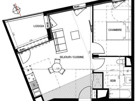 t2 50 m2 avec terrasse agde