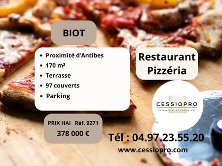 pizzeria  restaurant 170 m² biot