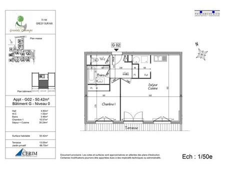 appartement t2 50m² avec jardin