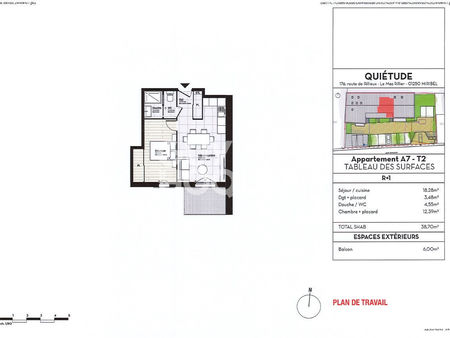 appartement le mas rillier 2 pièce(s) 38.70 m²