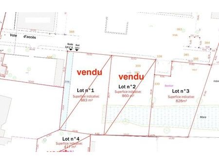 vente terrain 828 m² cavignac (33620)