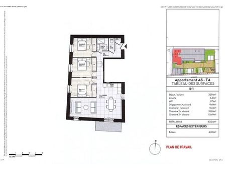 appartement 4 pièces 81 m²