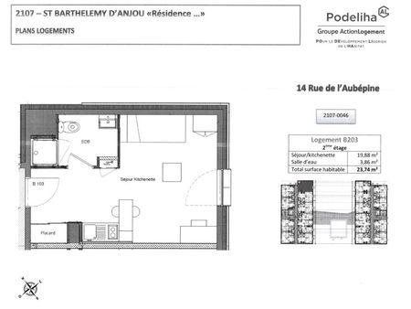 appartement 1 pièce 23 m²
