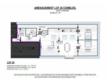 appartement saint-chamond 98.5 m² t-4 à vendre  73 000 €