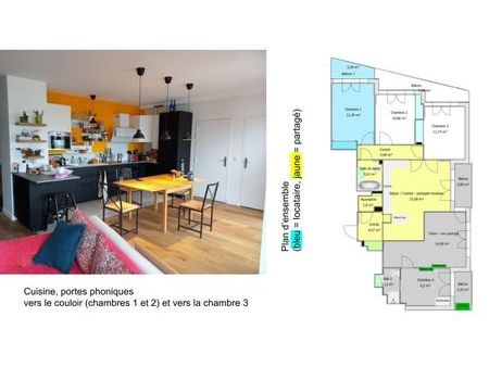 chambre meublée étudiant.e chez l'habitant 13 4 m² + balcon + parking (appartement de 100m