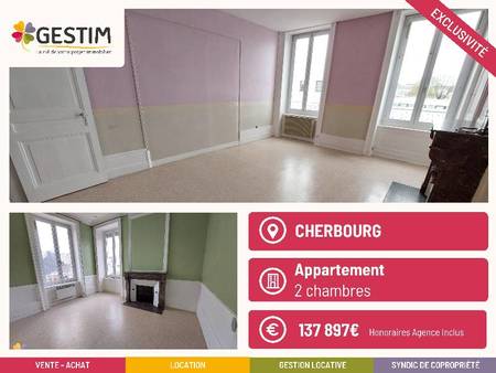 appartement 4 pièces - 53m² - cherbourg-en-cotentin