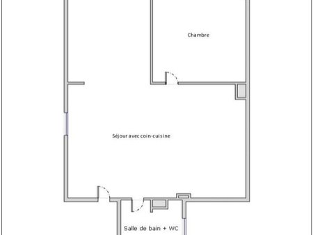 iverny appartement 2è étage  2 pièces 61 m² au sol sous pente - 1 chambre (2è possible) - 
