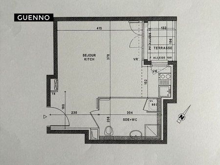 appartement vigneux sur seine 1 pièce(s) 27 m2