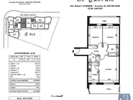 appartement 3 pièces  66.69m² ges38540119-584