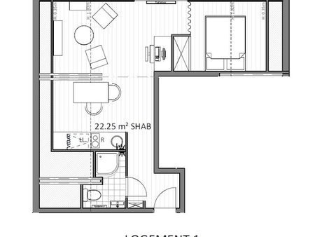 location meublée appartement 1 pièce 23 m²