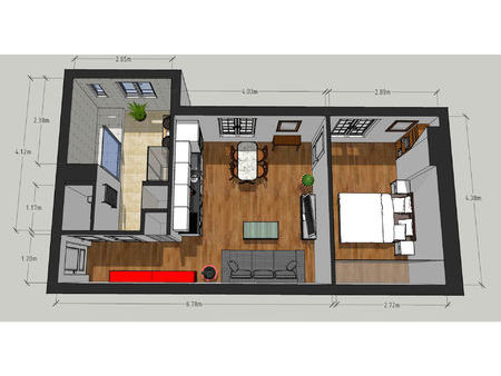 appartement 2 pièces de 40 m²