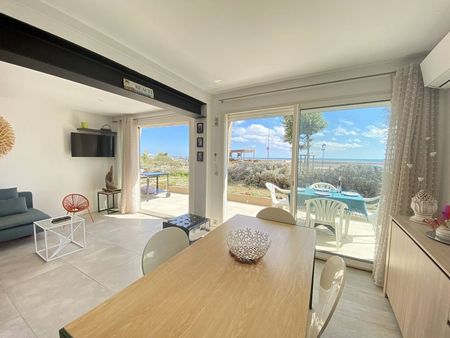 appartement rénové en rez-de-chaussée vue mer exceptionnelle front de mer narbonne-plage