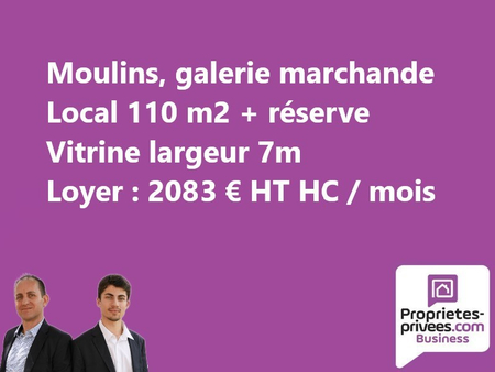 moulins  galerie marchande - local commercial 160 m²