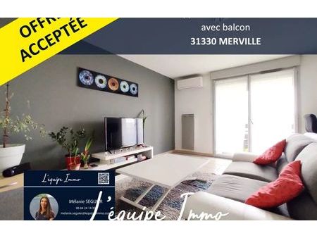 vente appartement 3 pièces 62 m² merville (31330)