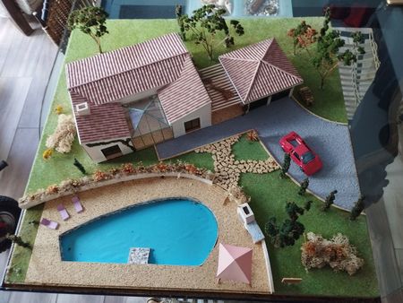 maquette d'architecte villa et piscine