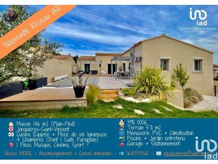 vente maison piscine à jonquières-saint-vincent (30300) : à vendre piscine / 146m² jonquiè