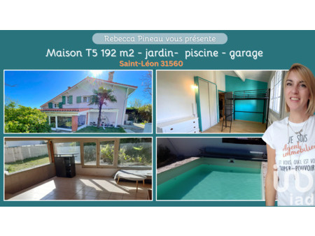 vente maison piscine à saint-léon (31560) : à vendre piscine / 192m² saint-léon