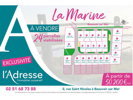 vente terrain à beauvoir-sur-mer (85230) : à vendre / 374m² beauvoir-sur-mer