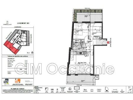 location appartement 3 pièces 65.5 m²