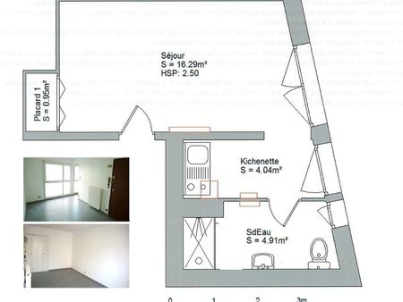 appartement t1 / studio de 26 m2 - nancy oberlin