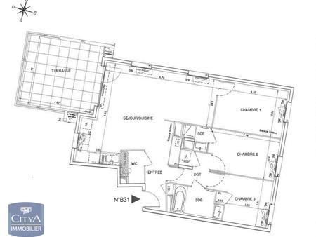 location appartement mionnay (01390) 4 pièces 82.01m²  1 340€