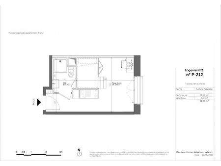 appartement 1 pièce 19 m²