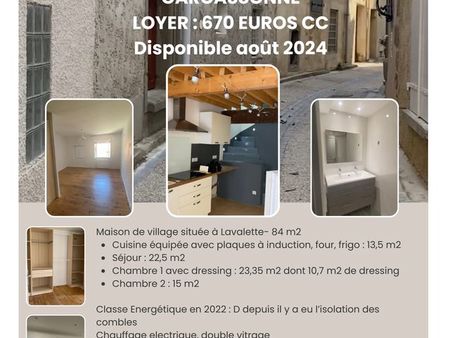 loue maison de 84 m2 lavalette - 10min de carcassonne