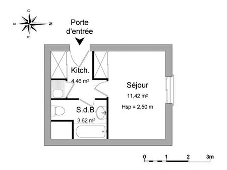 studio 1 pièce 19 m²