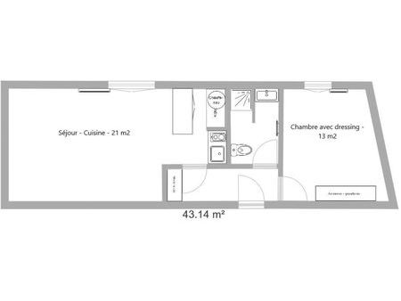 t2 43m2 - 1 chambre et garage box - 71000 - loué
