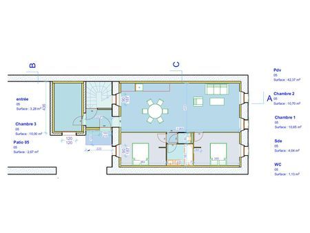 loue appartement t4 entièrement rénové de 82m² au 2ier étage d’un petit immeuble centre de