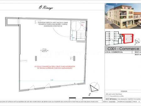 local commercial de 99 m² à montmerle-sur-saone