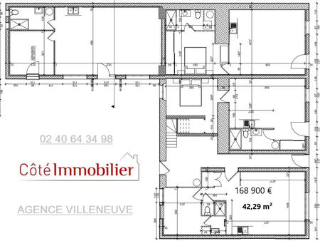 vente appartement 2 pièces à villeneuve-en-retz (44580) : à vendre 2 pièces / 42m² villene