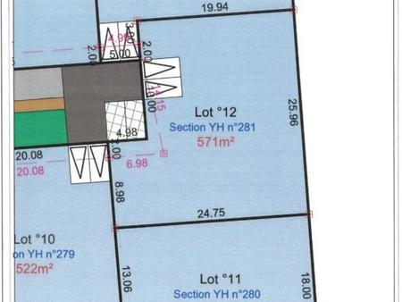 lot 12 terrain de 571 m2