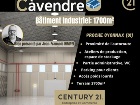 entrepôt à vendre de 1 700 m² à oyonnax - 01100