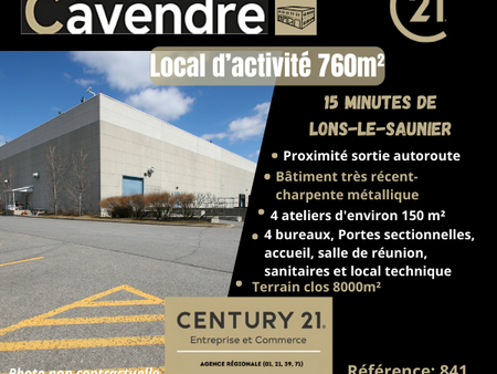 vente d'entrepôt de 760 m² à lons-le-saunier - 39000
