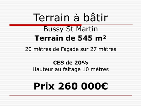 terrain - 545m² - bussy st martin
