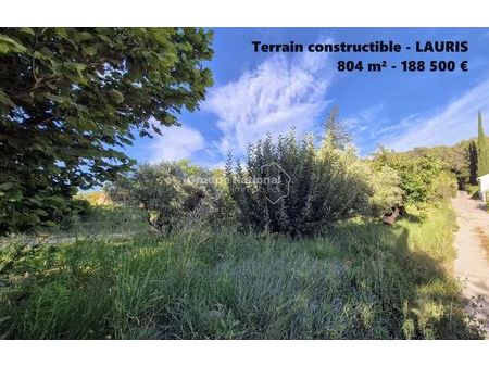 vente terrain 804 m² lauris (84360)