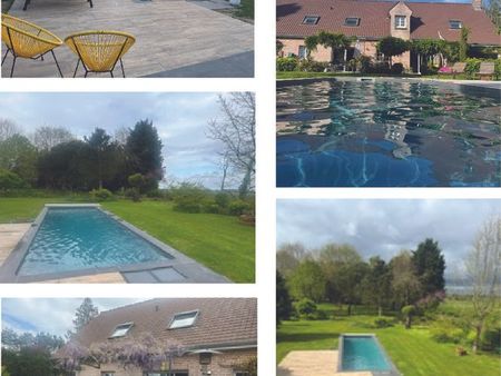 a louer maison 260 m² - estreux - 6 min de valenciennes - piscine extérieure chauffée
