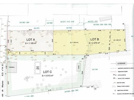 terrain constructible 2270 m2 à camblanes et meynac