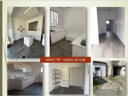 local de 43m2+ vitrine - impec +1 pk   nantes rt pont de rennes