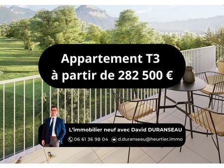 vente appartement 3 pièces 63m2 seyssins 38180 - 282500 € - surface privée