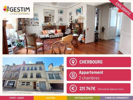 appartement 3 pièces - 83m² - cherbourg-en-cotentin