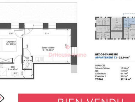 appartement vente 2 pièces la terrasse 32m² - dr house immo