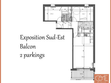 type 3 62 65m² - exposé sud-est - balcon - 2 parkings - saint avé