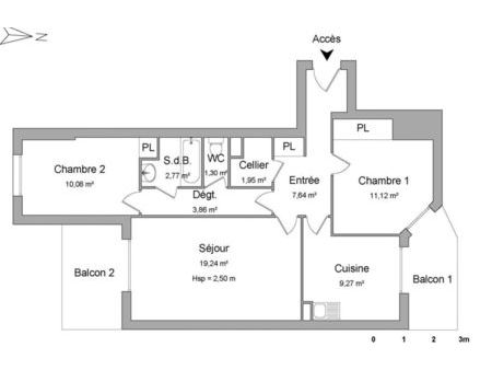 location appartement 3 pièces 67 m² échirolles (38130)
